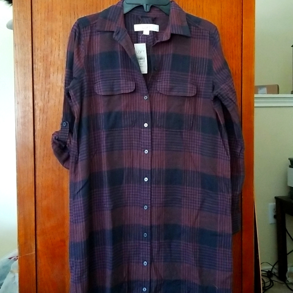 Maroonish,purplish plaid shirt size Xsp